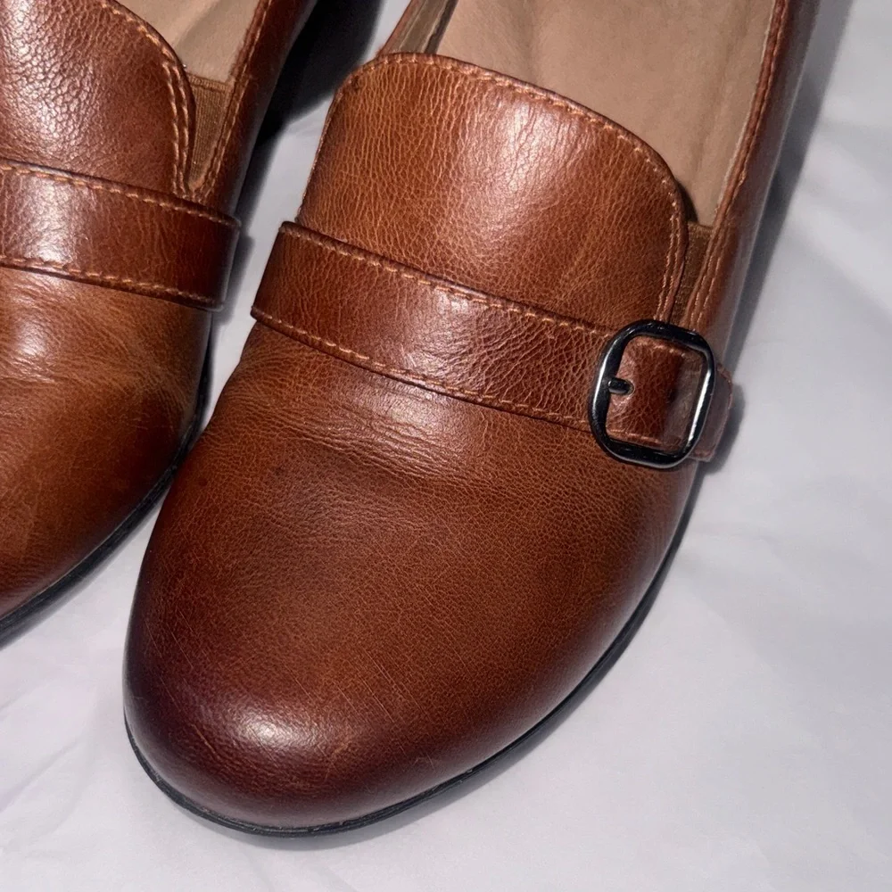 Dansko Women's Leather Loafers with Buckle - Chestnut - Picture 6 of 7
